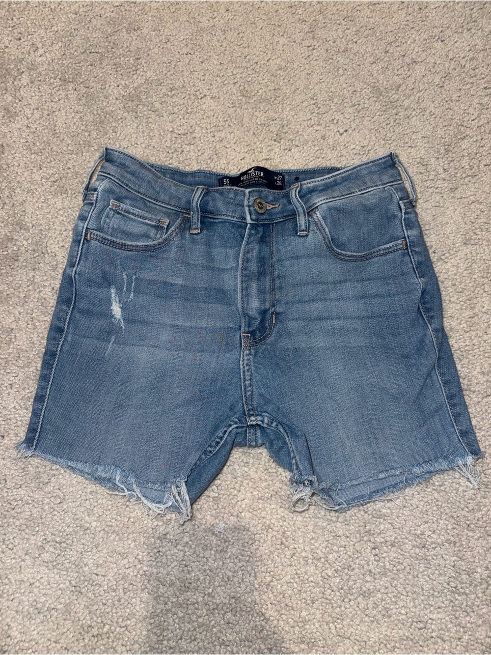 Hollister Washed Blue Denim Cutoff Shorts